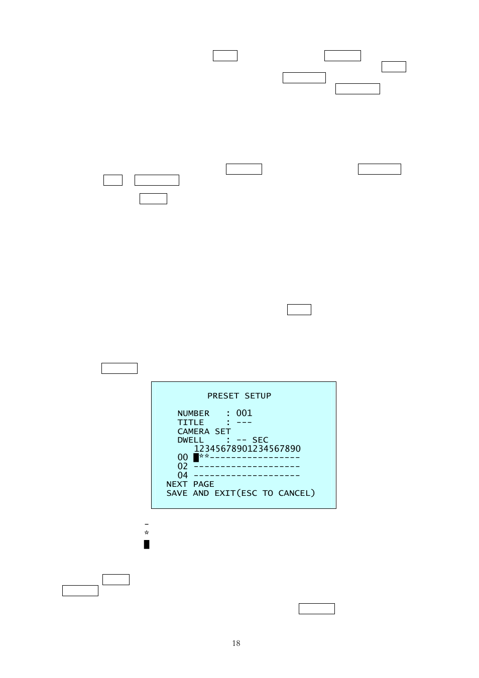 5 preset | Comelit MPTZ766A User Manual | Page 24 / 40