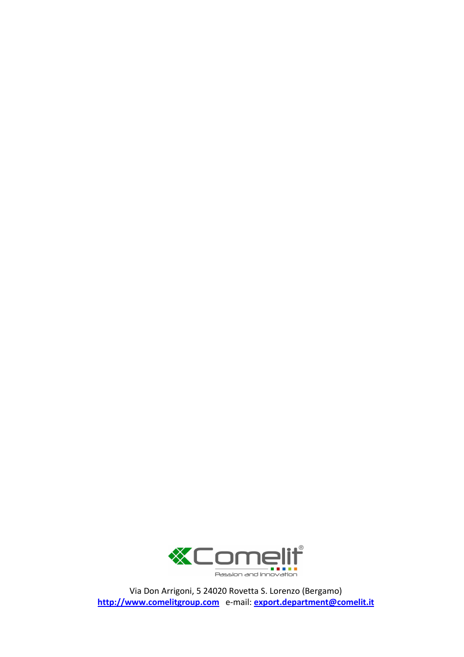 Comelit MPTZ766A User Manual | Page 40 / 40