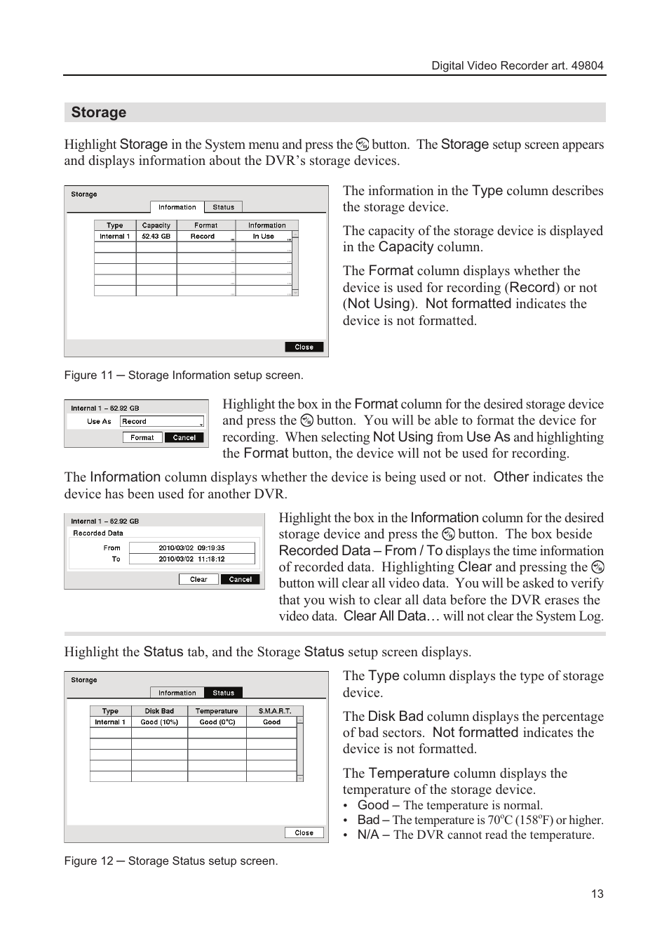 Storage | Comelit MT 49804 User Manual | Page 23 / 63