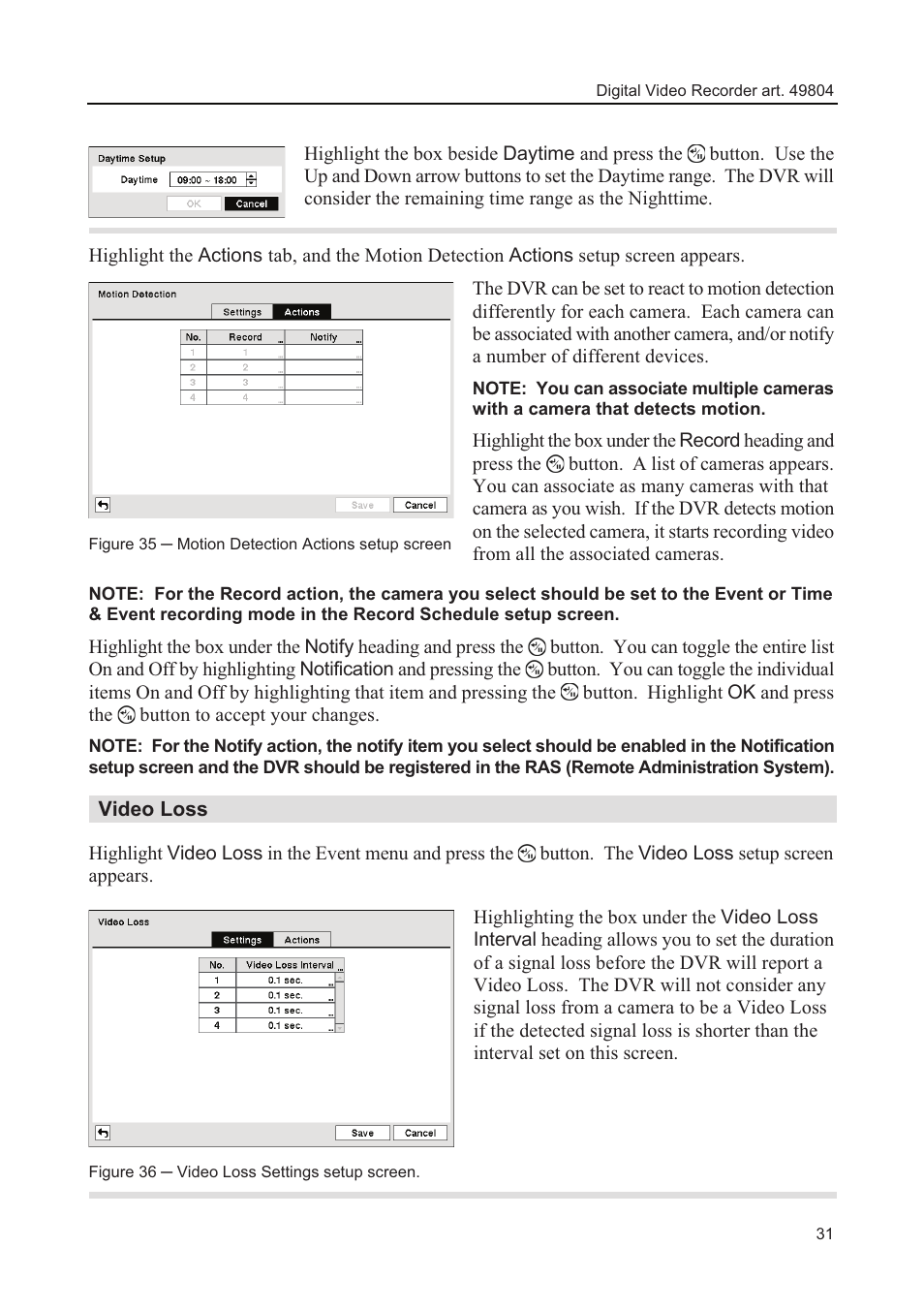 Video loss | Comelit MT 49804 User Manual | Page 41 / 63
