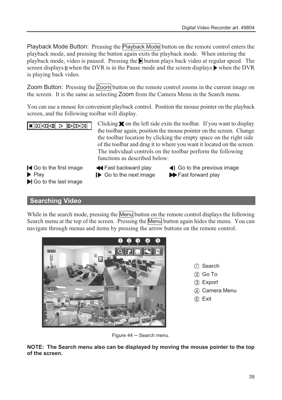 Searching video | Comelit MT 49804 User Manual | Page 49 / 63