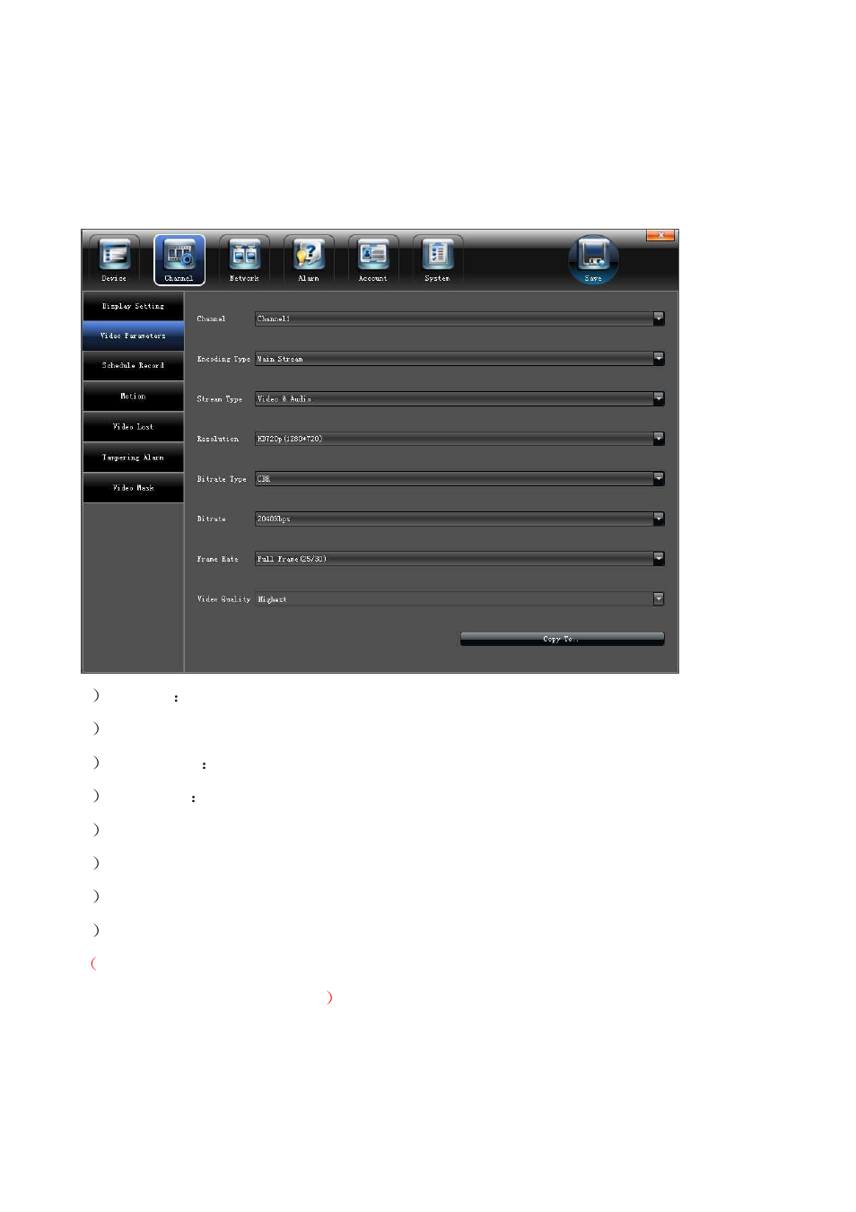2 video parameters | Comelit MT IPNVR116A User Manual | Page 13 / 44