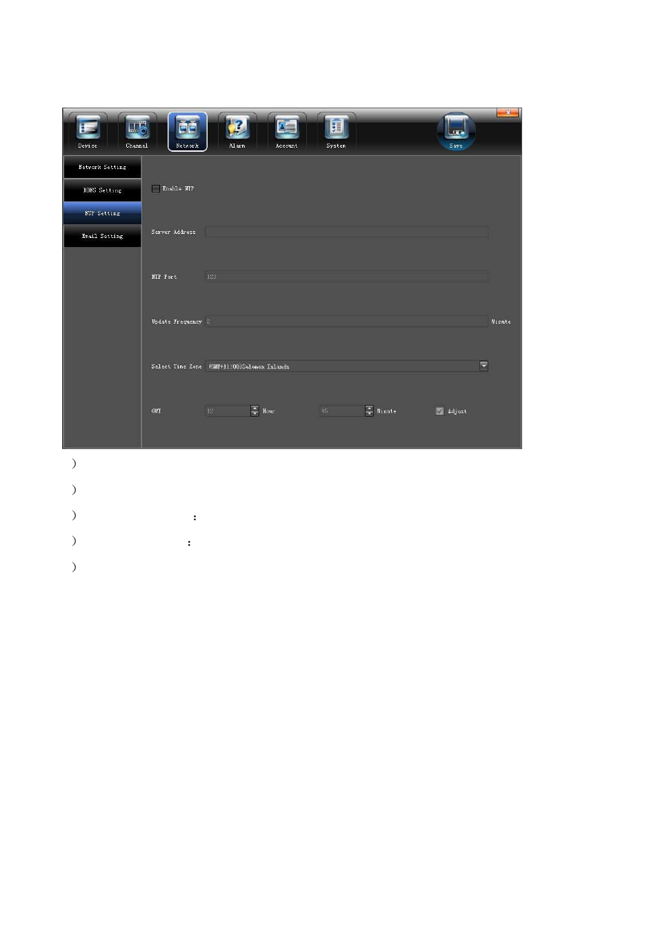 3 ntp setting | Comelit MT IPNVR116A User Manual | Page 26 / 44