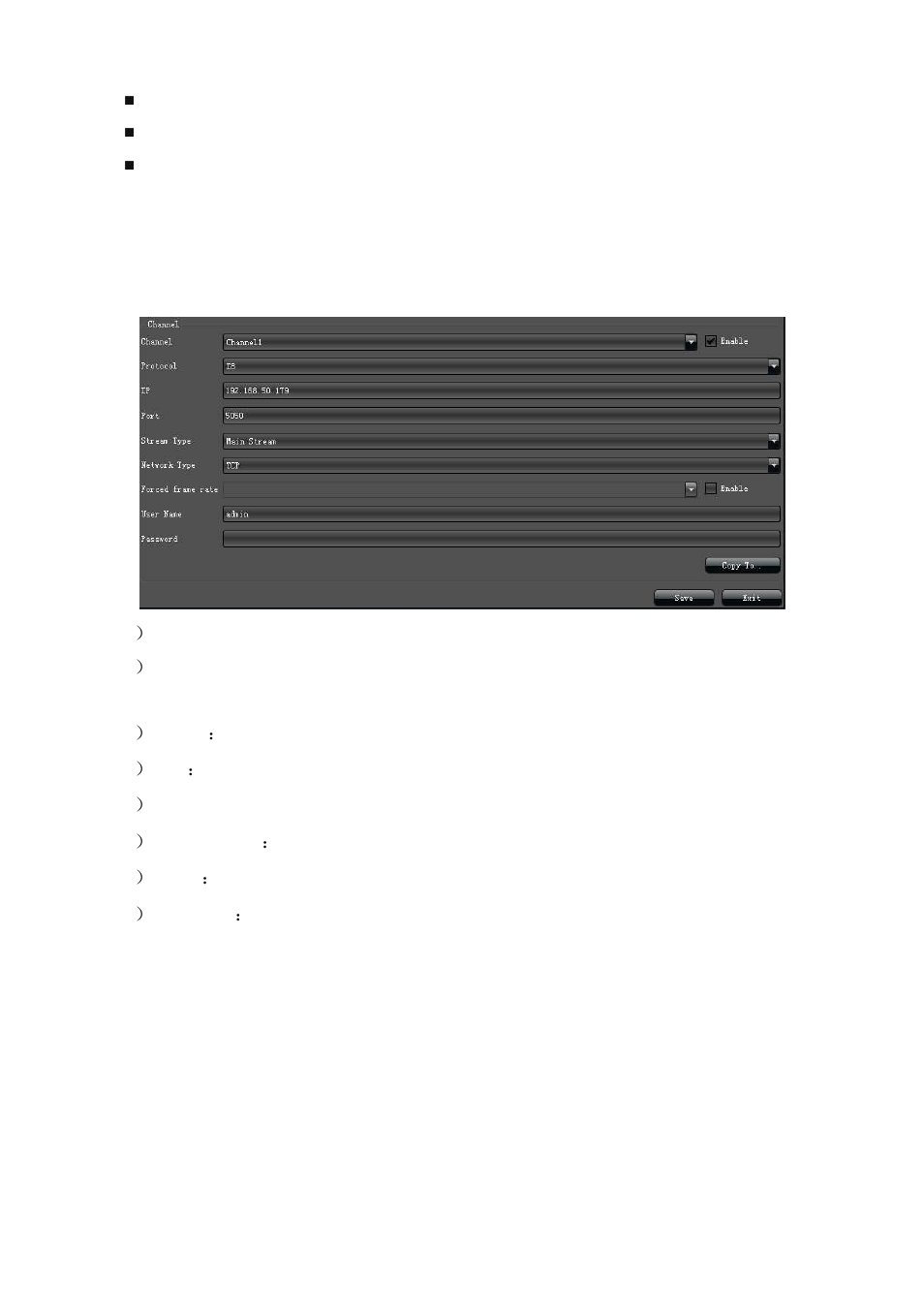 4 channel parameters modification | Comelit MT IPNVR116A User Manual | Page 8 / 44