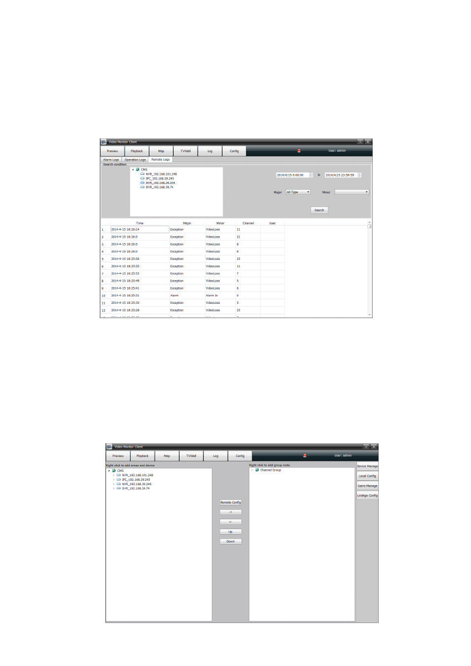 3 remote logs, 5 configuration, 1 device manage | Comelit MT COMELIT VSC IP START SERIES User Manual | Page 24 / 170