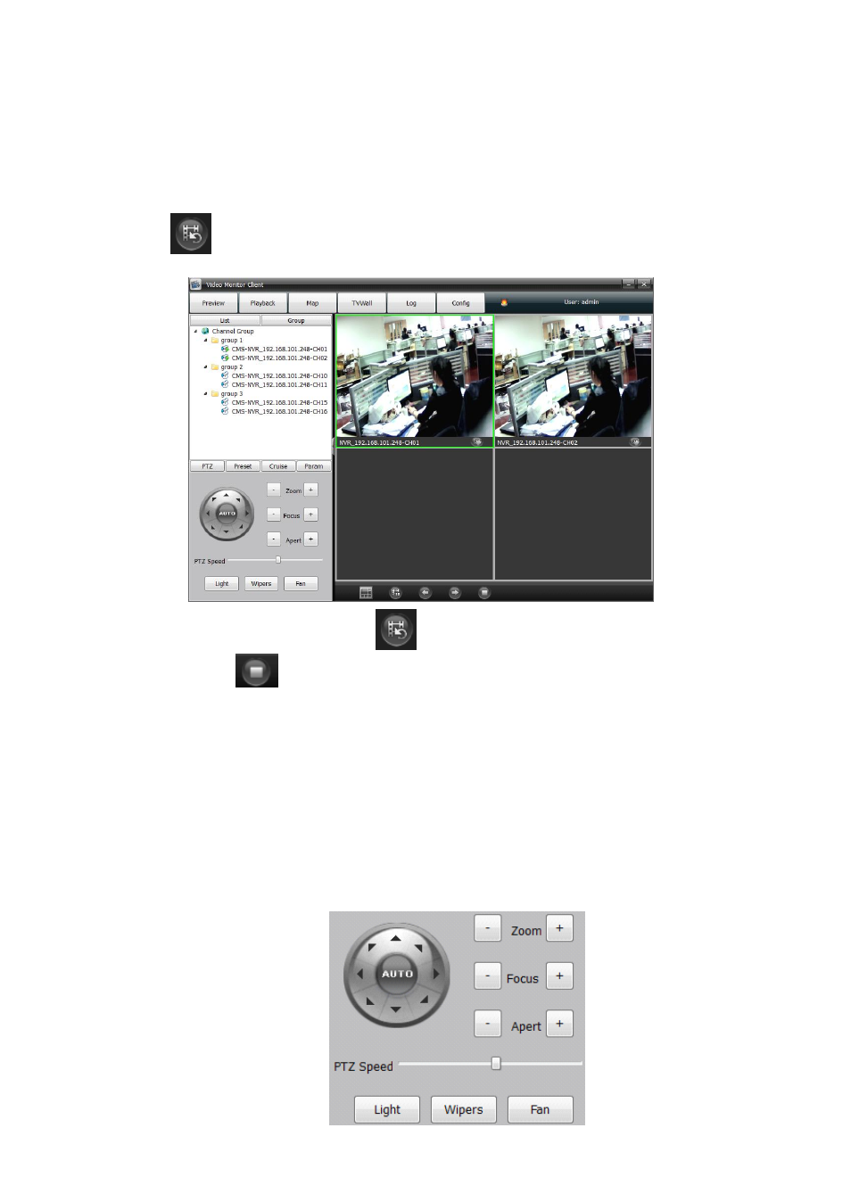 6 ptz, 1 controllo delle funzioni ptz (brandeggi/zoom) | Comelit MT COMELIT VSC IP START SERIES User Manual | Page 44 / 170