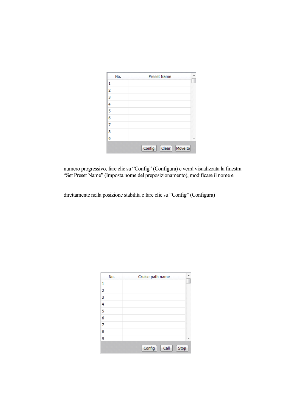 2 preset (preposizionamenti), 3 cruise (ronde) | Comelit MT COMELIT VSC IP START SERIES User Manual | Page 45 / 170