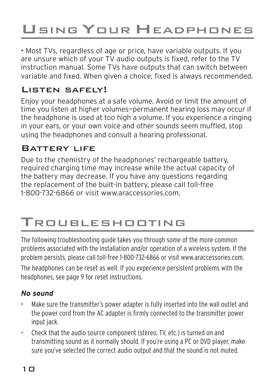 Acoustic Research AWD209 User Manual | Page 10 / 12