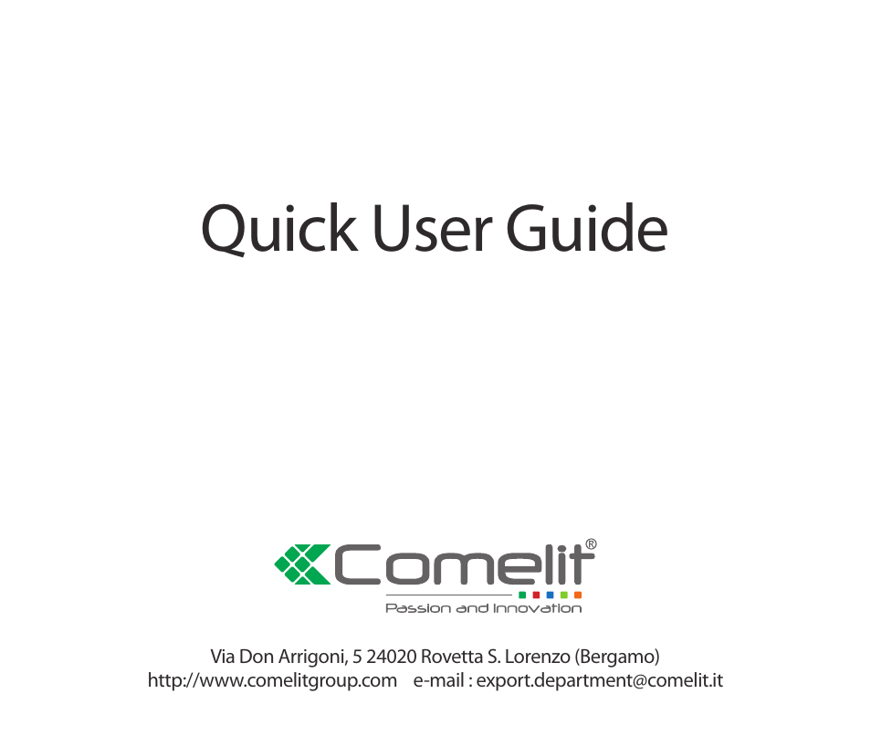 Comelit IPCAM791A User Manual | 12 pages