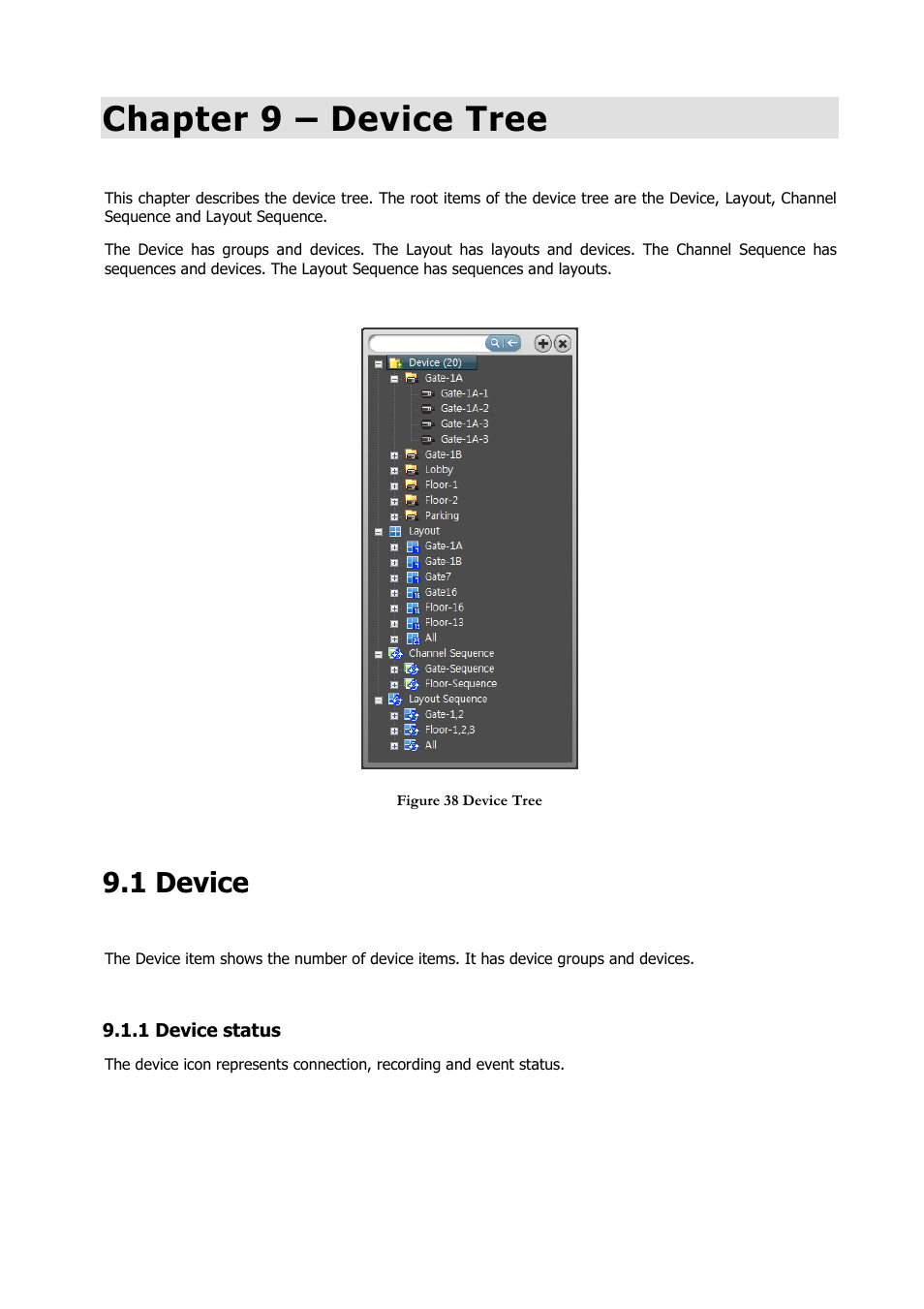Chapter 9 – device tree, 1 device | Comelit RAS_SOLUTION User Manual | Page 48 / 106