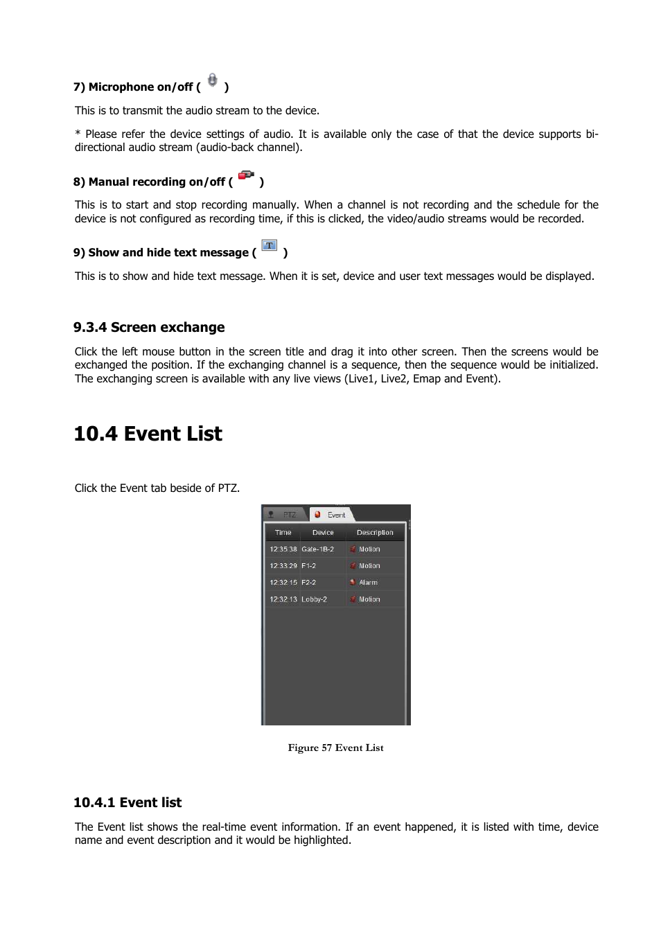 4 event list | Comelit RAS_SOLUTION User Manual | Page 62 / 106