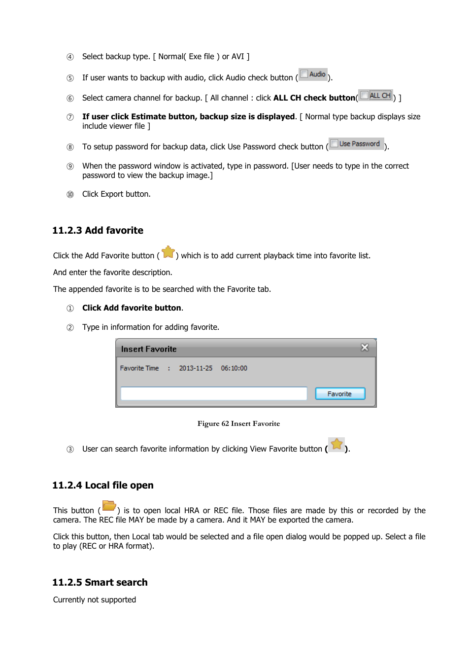 3 add favorite, 4 local file open, 5 smart search | Comelit RAS_SOLUTION User Manual | Page 67 / 106