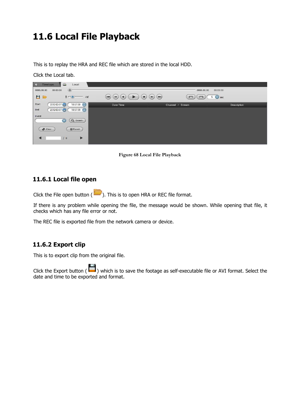6 local file playback | Comelit RAS_SOLUTION User Manual | Page 73 / 106