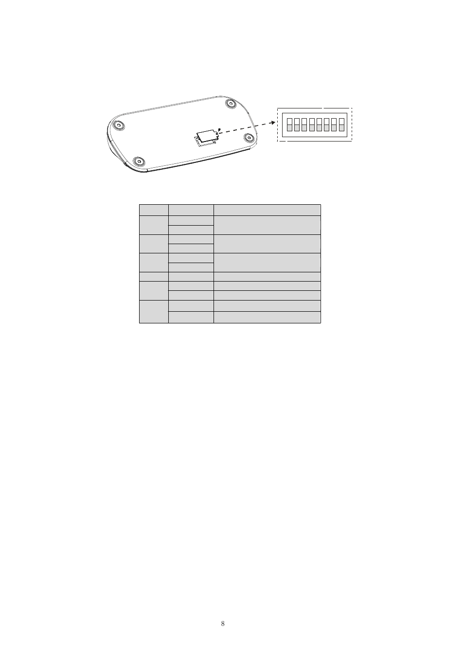 6 dip switch settings | Comelit MT 40705 User Manual | Page 14 / 43