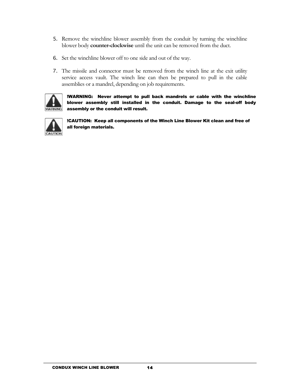 Condux Winch Line Blower System User Manual | Page 16 / 34