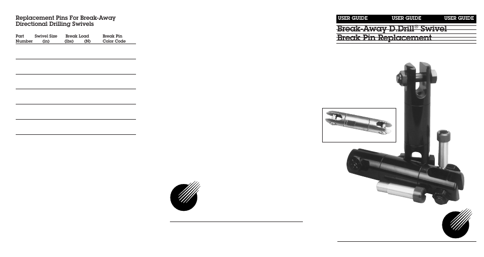 Condux Break-Away D.Drill Swivel Break Pin Replacement User Manual | 2 pages