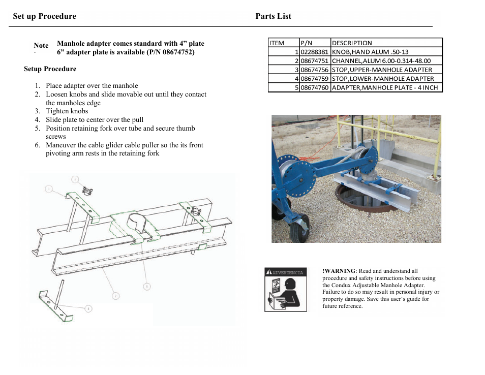 Condux Adjustable Manhole Adapter User Manual | Page 2 / 2