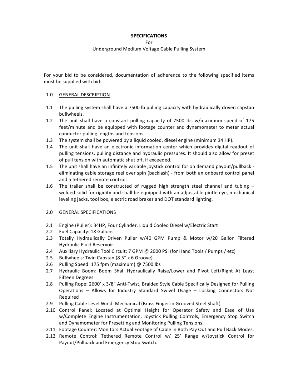 Condux APS75 Underground Medium Voltage Cable Pulling System User Manual | 2 pages