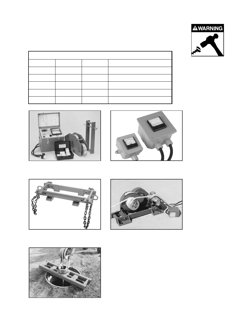 F. cableglider accessories, Warning | Condux CableGlider Cable Pullers User Manual | Page 29 / 32
