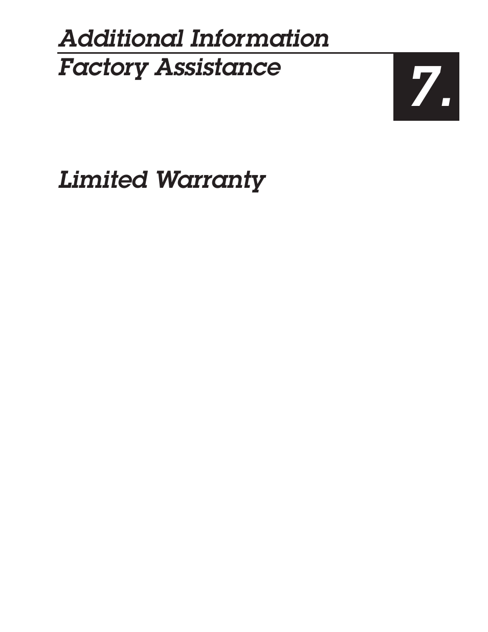 Additional information factory assistance, Limited warranty | Condux CableGlider Cable Pullers User Manual | Page 31 / 32