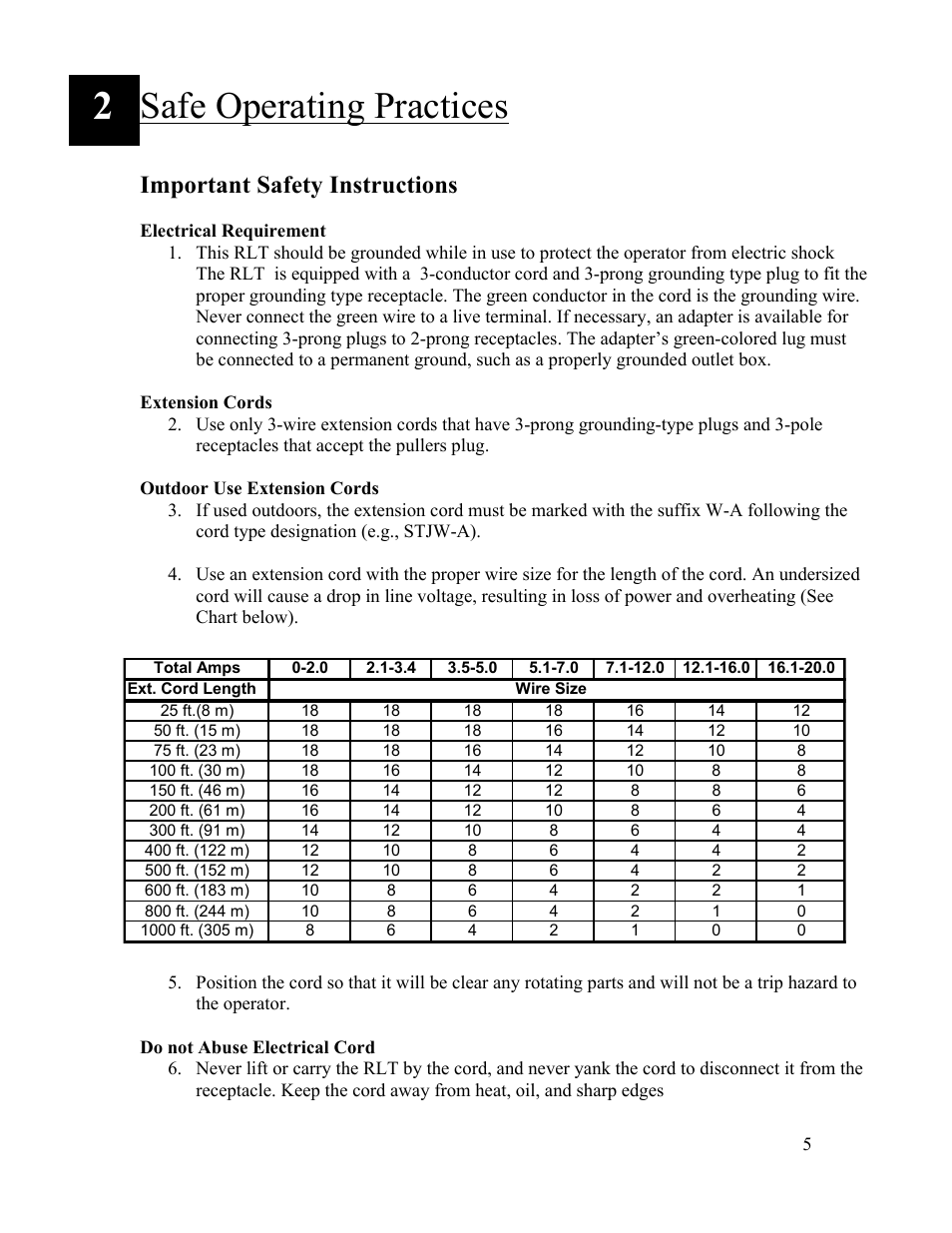 Safe operating practices, Important safety instructions | Condux Running Line Tensiometer User Manual | Page 5 / 20