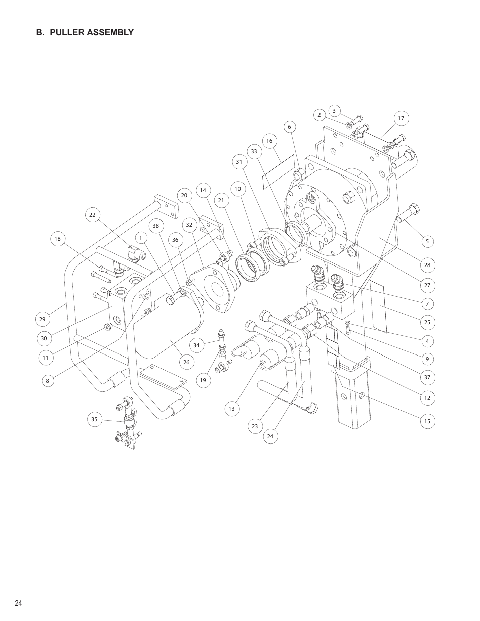 B. puller assembly | Condux CableGlider FO Cable Puller User Manual | Page 24 / 32