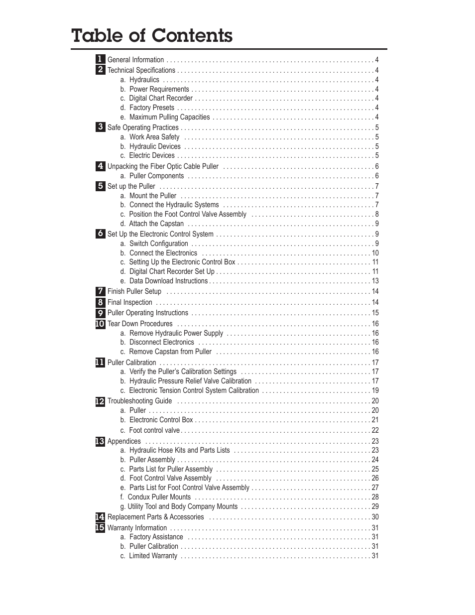 Condux CableGlider FO Cable Puller User Manual | Page 3 / 32