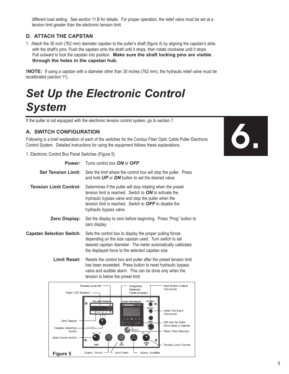 Set up the electronic control system | Condux CableGlider FO Cable Puller User Manual | Page 9 / 32