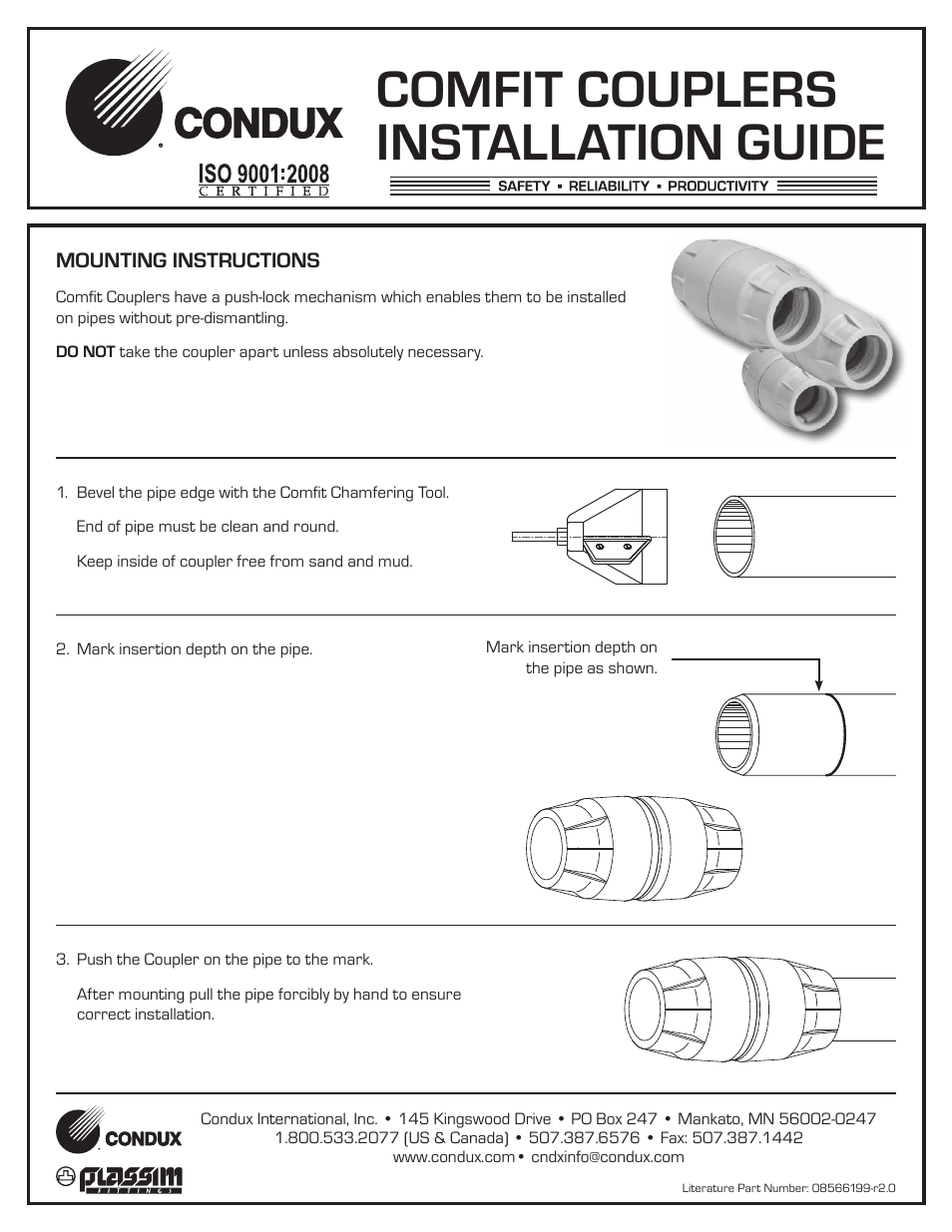 Condux Comfit Transfit Coupler User Manual | 2 pages