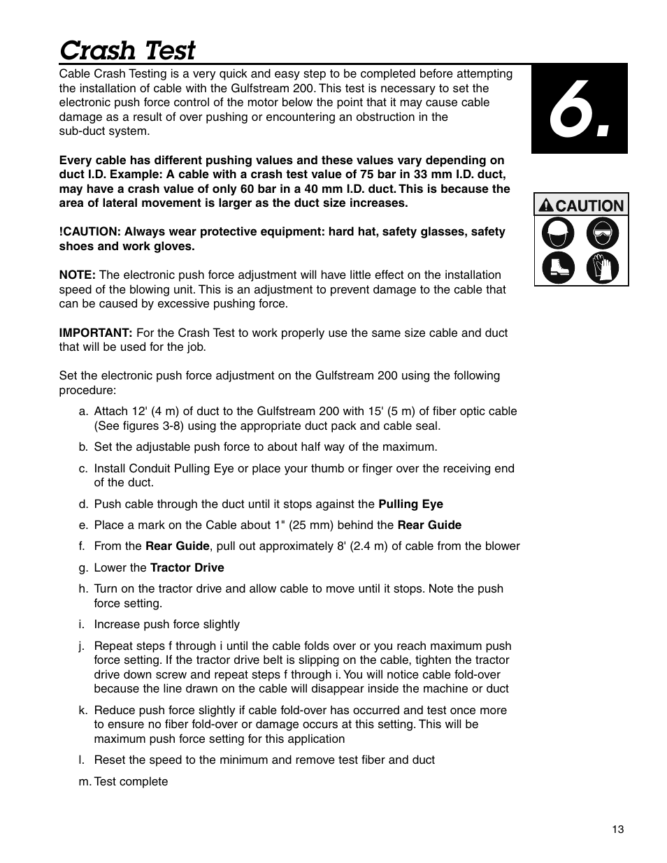 Crash test | Condux Gulfstream 200 Micro Fiber Blower User Manual | Page 13 / 24
