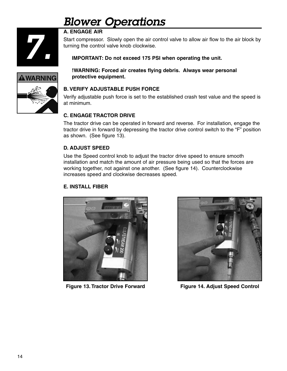 Blower operations | Condux Gulfstream 200 Micro Fiber Blower User Manual | Page 14 / 24