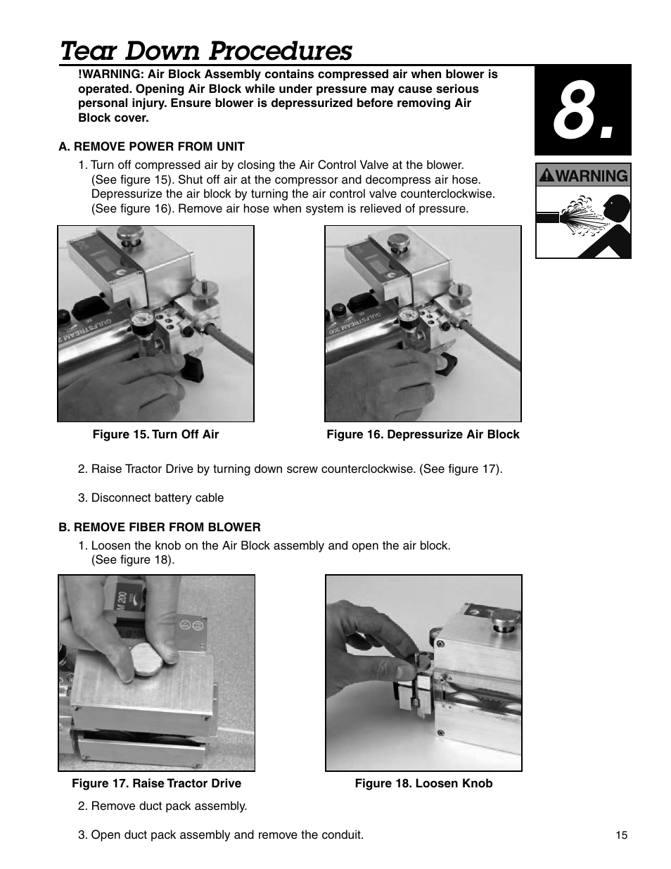 Tear down procedures | Condux Gulfstream 200 Micro Fiber Blower User Manual | Page 15 / 24