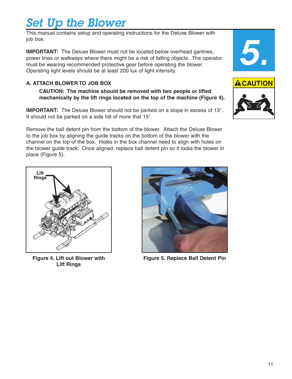 Set up the blower | Condux Deluxe Blower User Manual | Page 11 / 68