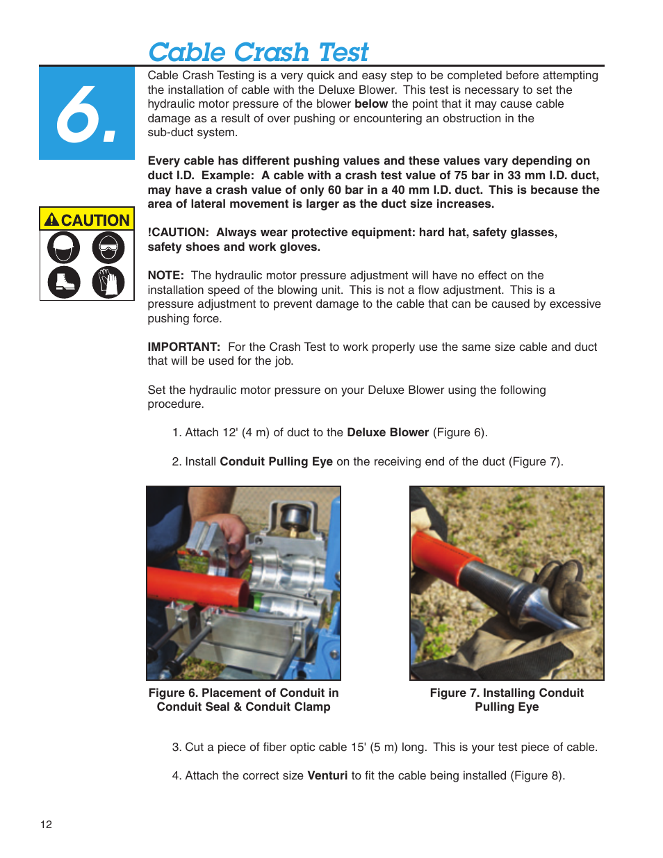 Cable crash test | Condux Deluxe Blower User Manual | Page 12 / 68