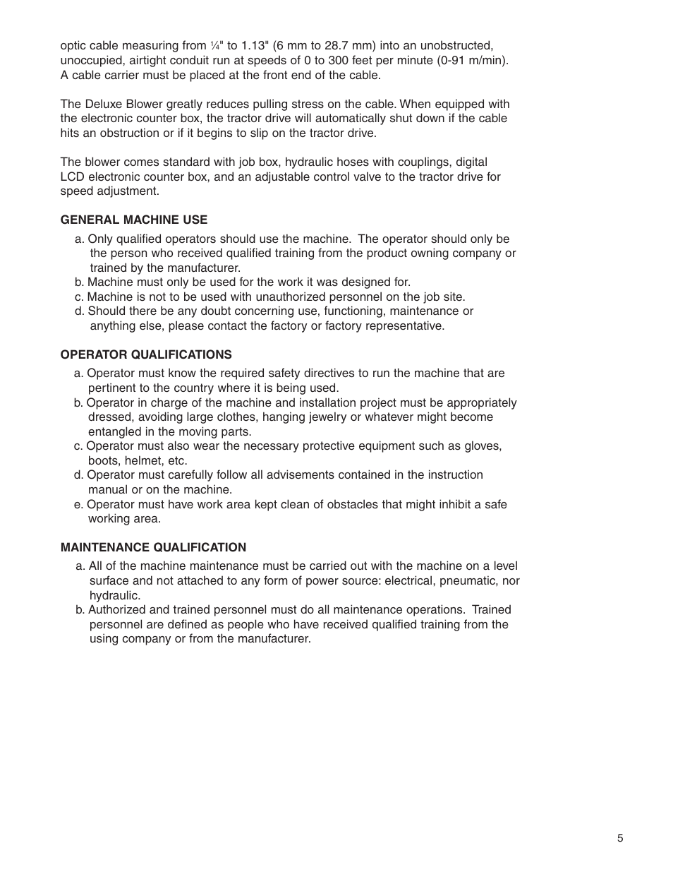 Condux Deluxe Blower User Manual | Page 5 / 68