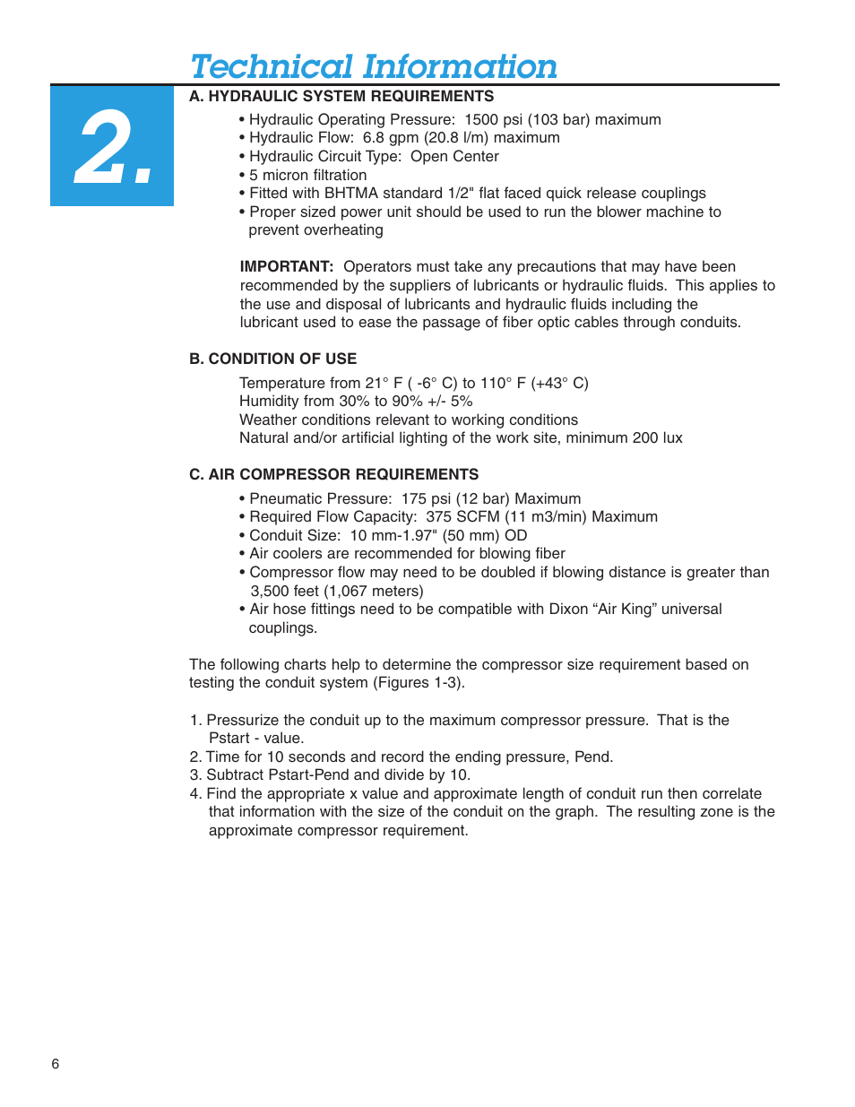 Technical information | Condux Deluxe Blower User Manual | Page 6 / 68