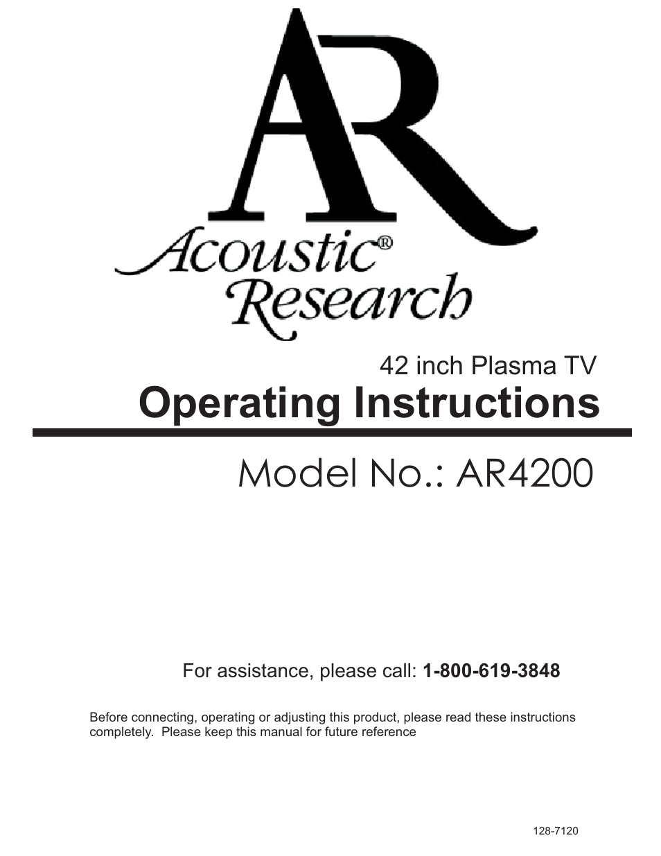 Acoustic Research AR4200 User Manual | 48 pages