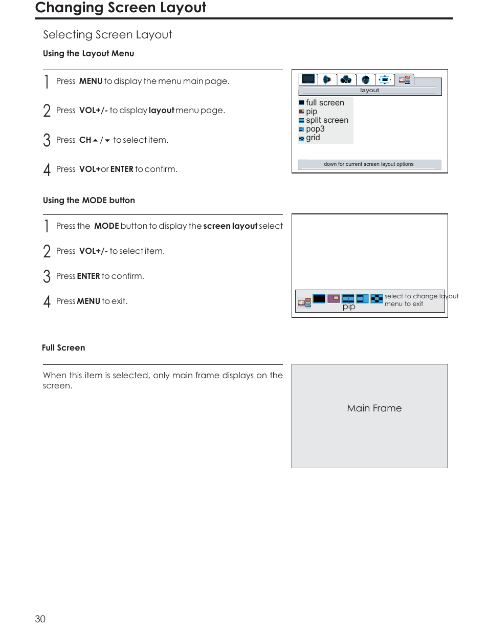 Changing screen layout | Acoustic Research AR4200 User Manual | Page 33 / 48