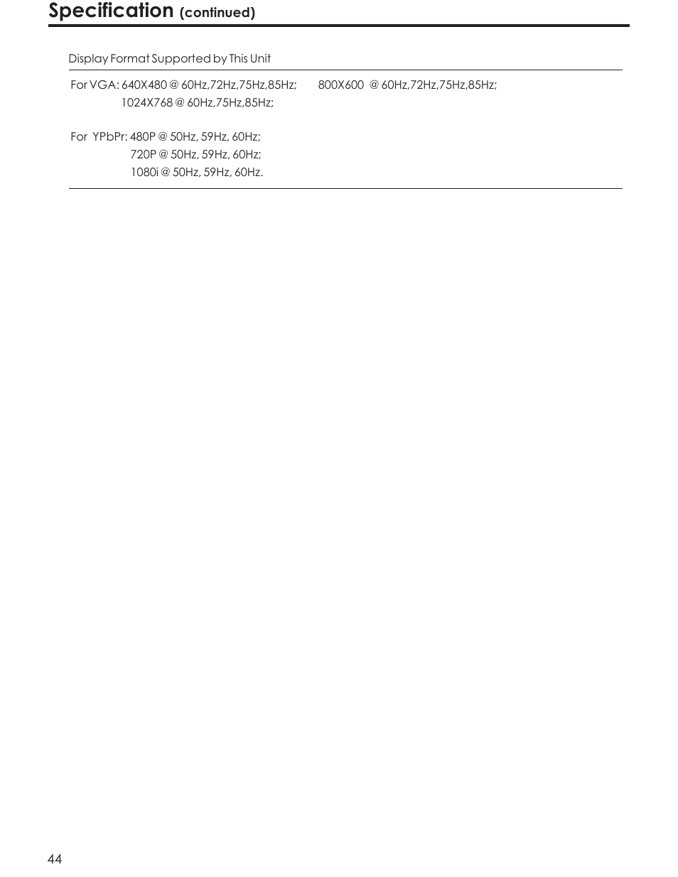 Specification | Acoustic Research AR4200 User Manual | Page 47 / 48