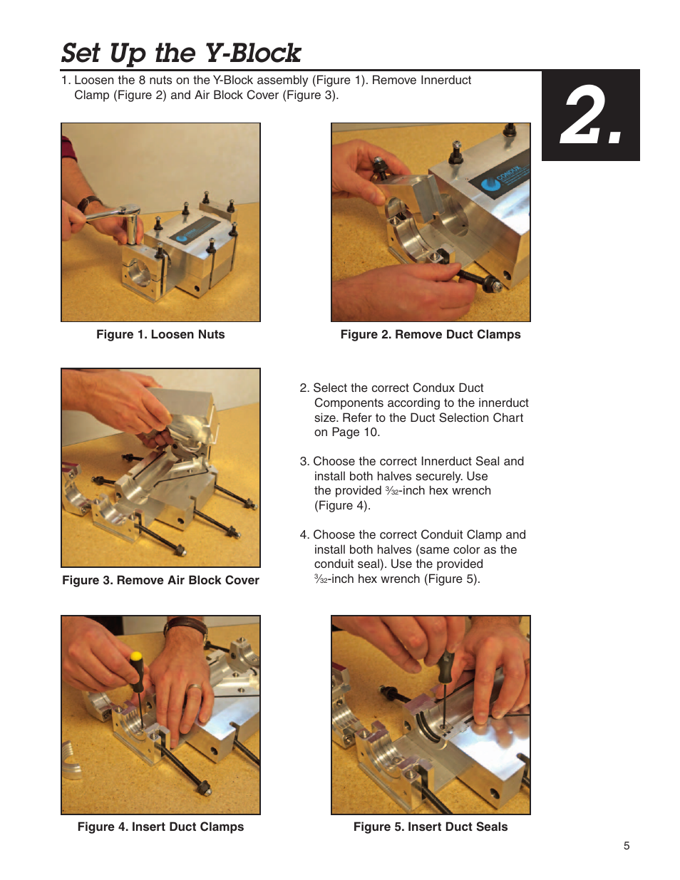 Set up the y-block | Condux Deluxe Y-Block User Manual | Page 5 / 12
