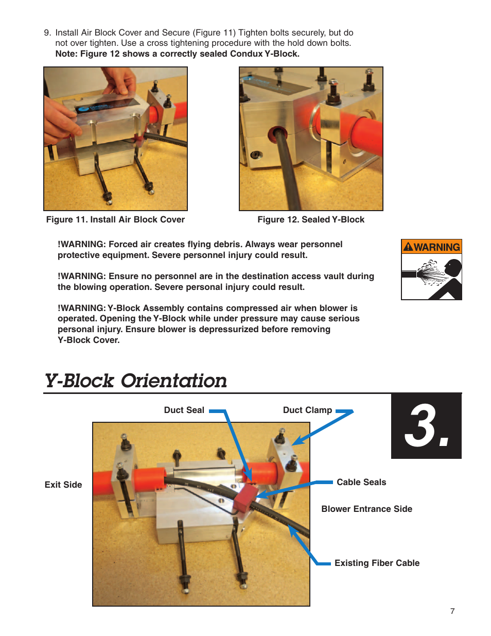 Y-block orientation | Condux Deluxe Y-Block User Manual | Page 7 / 12