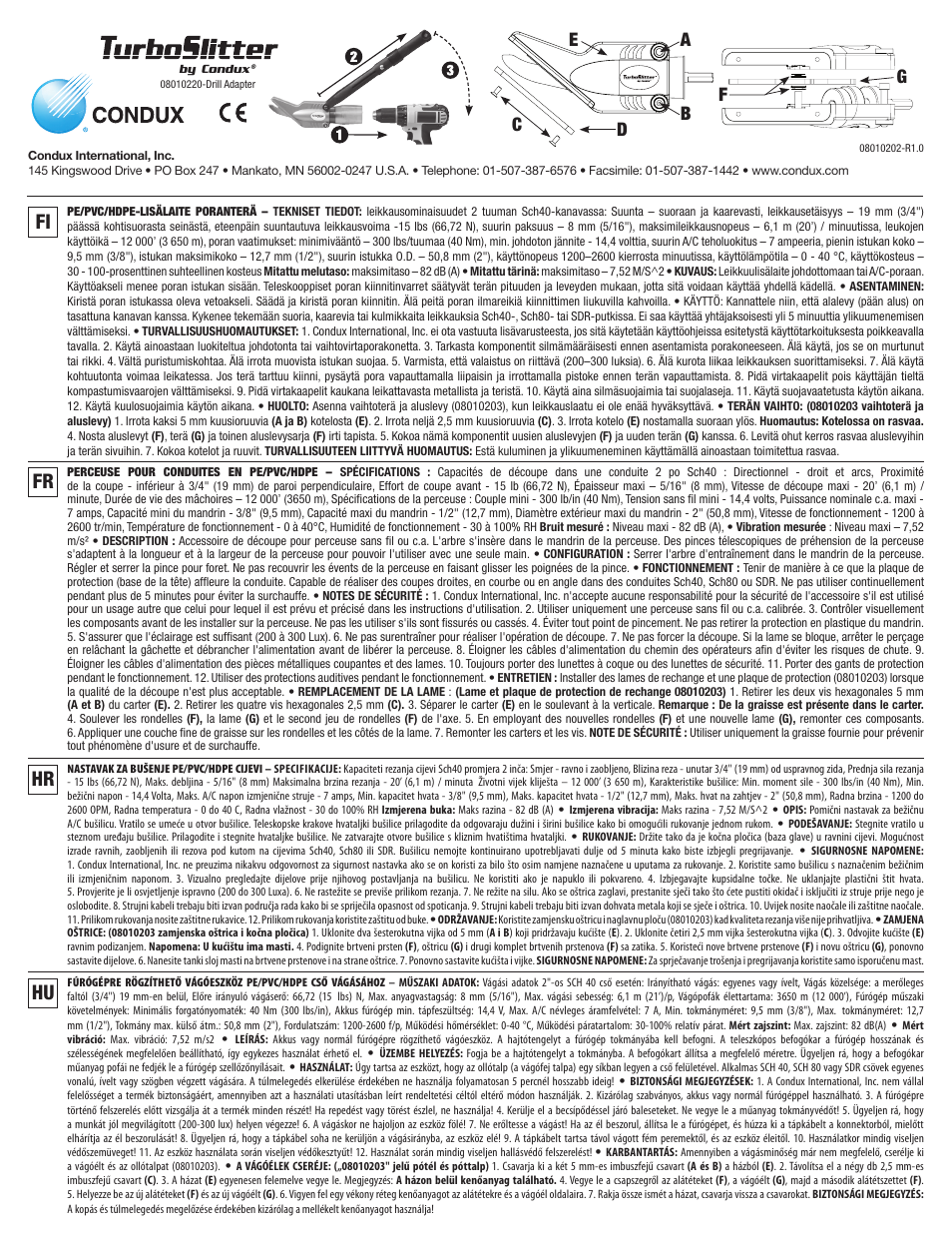 Condux Turbo Slitter User Manual | Page 3 / 7