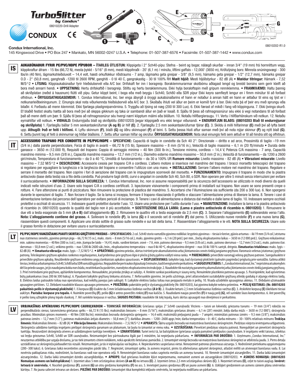 Condux Turbo Slitter User Manual | Page 4 / 7