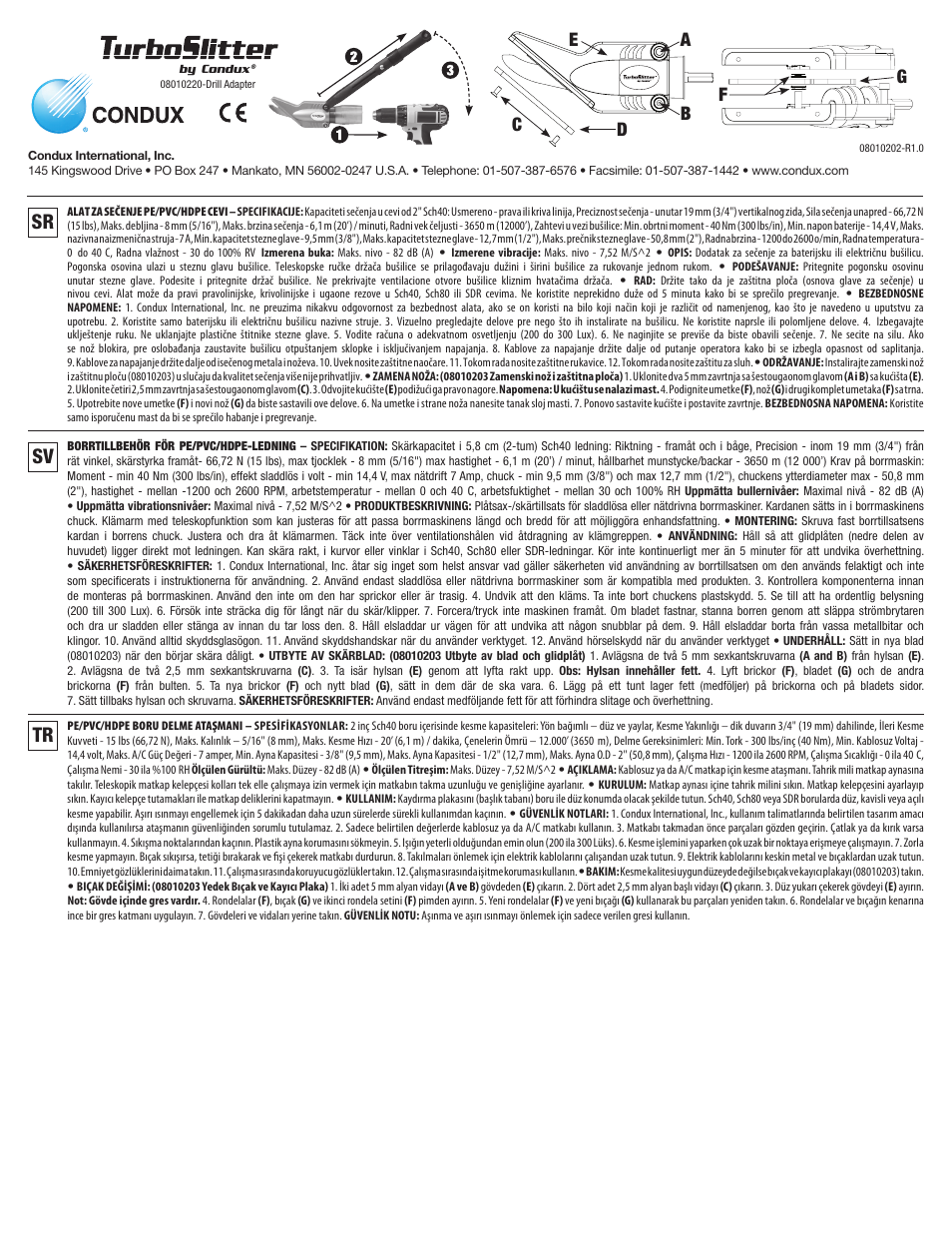 Condux Turbo Slitter User Manual | Page 7 / 7