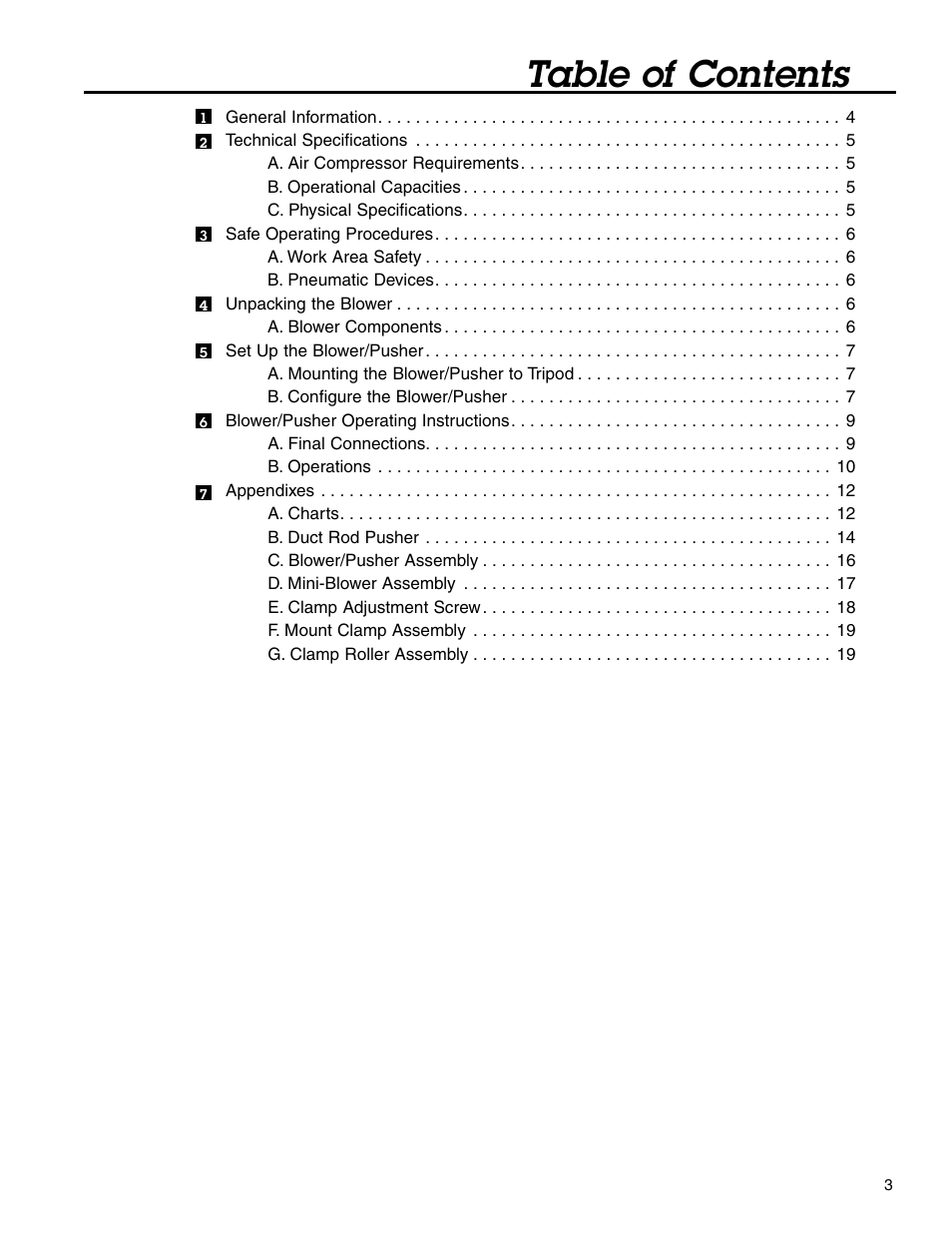 Condux Mini-Blower/Pusher User Manual | Page 3 / 20