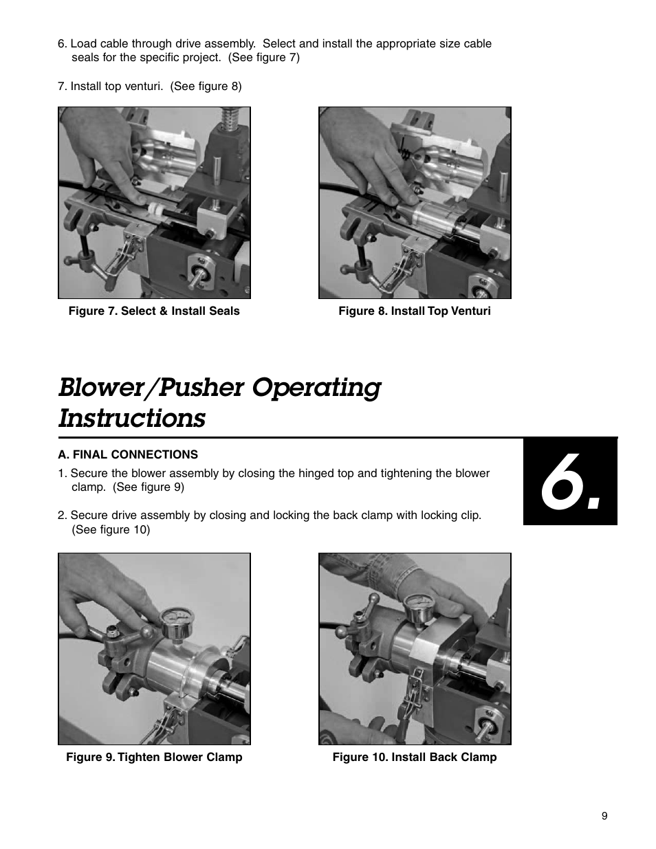 Blower/pusher operating instructions | Condux Mini-Blower/Pusher User Manual | Page 9 / 20