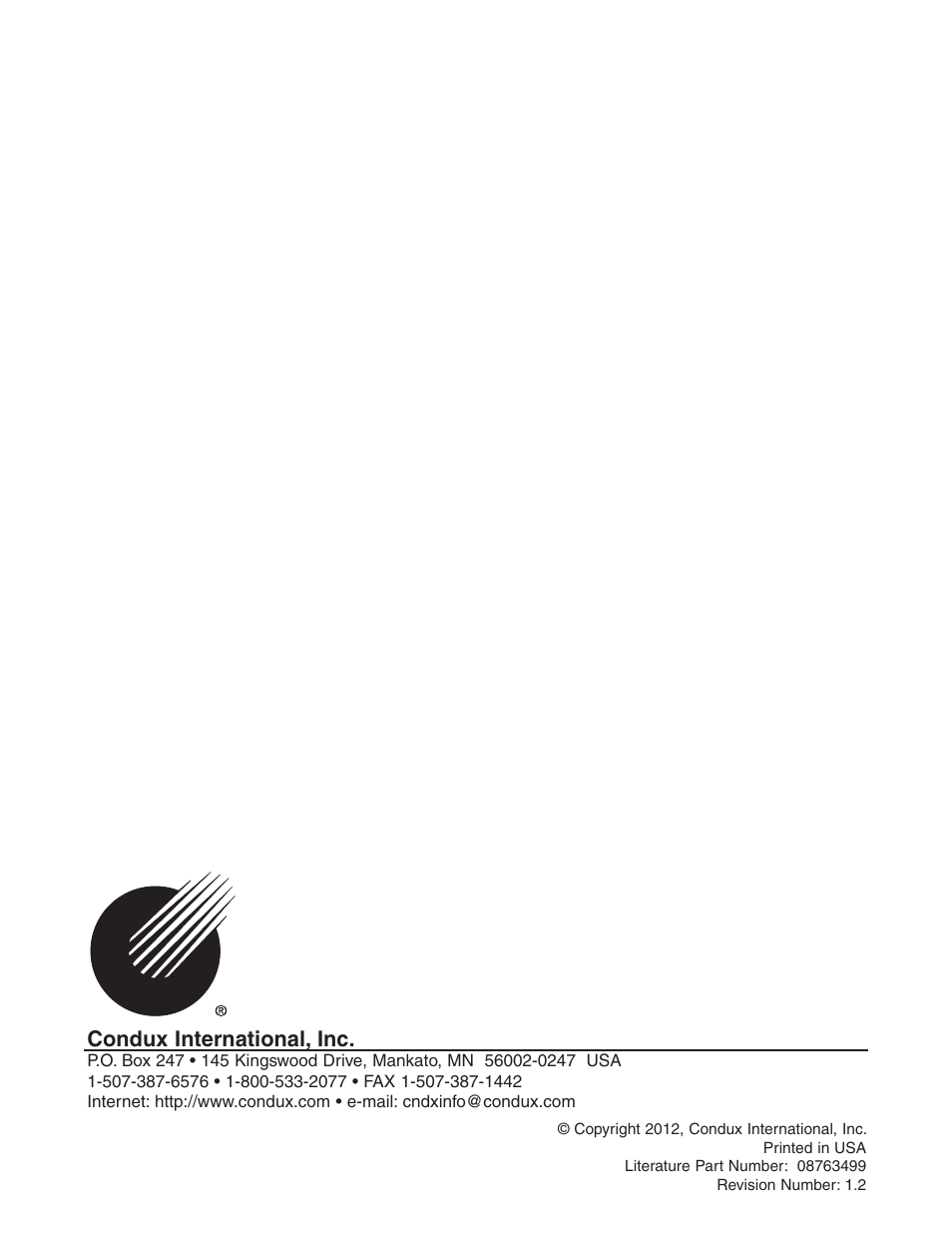 Condux international, inc | Condux WDR505 Underground Pulling Trailer User Manual | Page 28 / 28