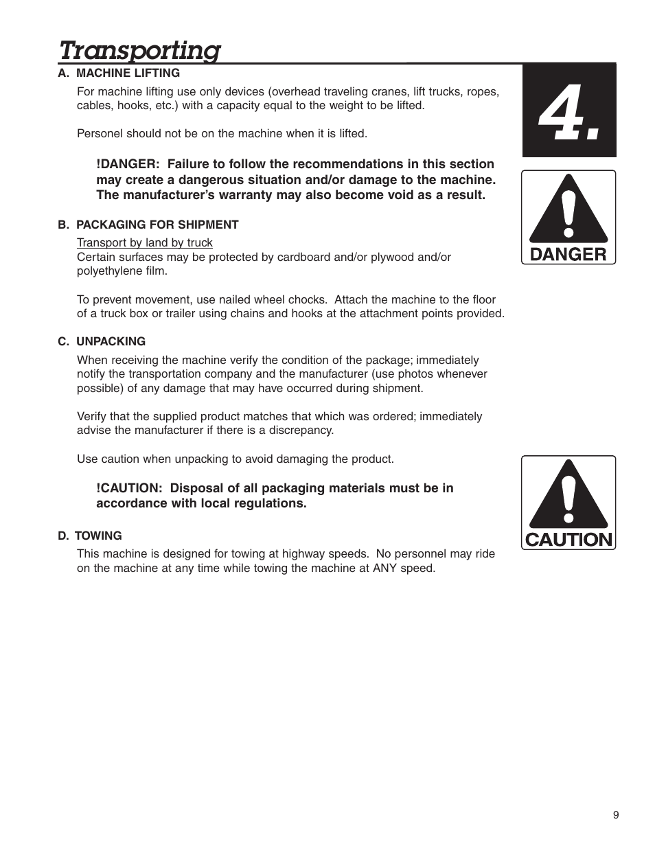 Transporting | Condux WDR505 Underground Pulling Trailer User Manual | Page 9 / 28