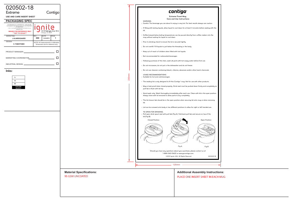 Contigo Extreme 16 oz. Stainless Travel Mug User Manual | 1 page
