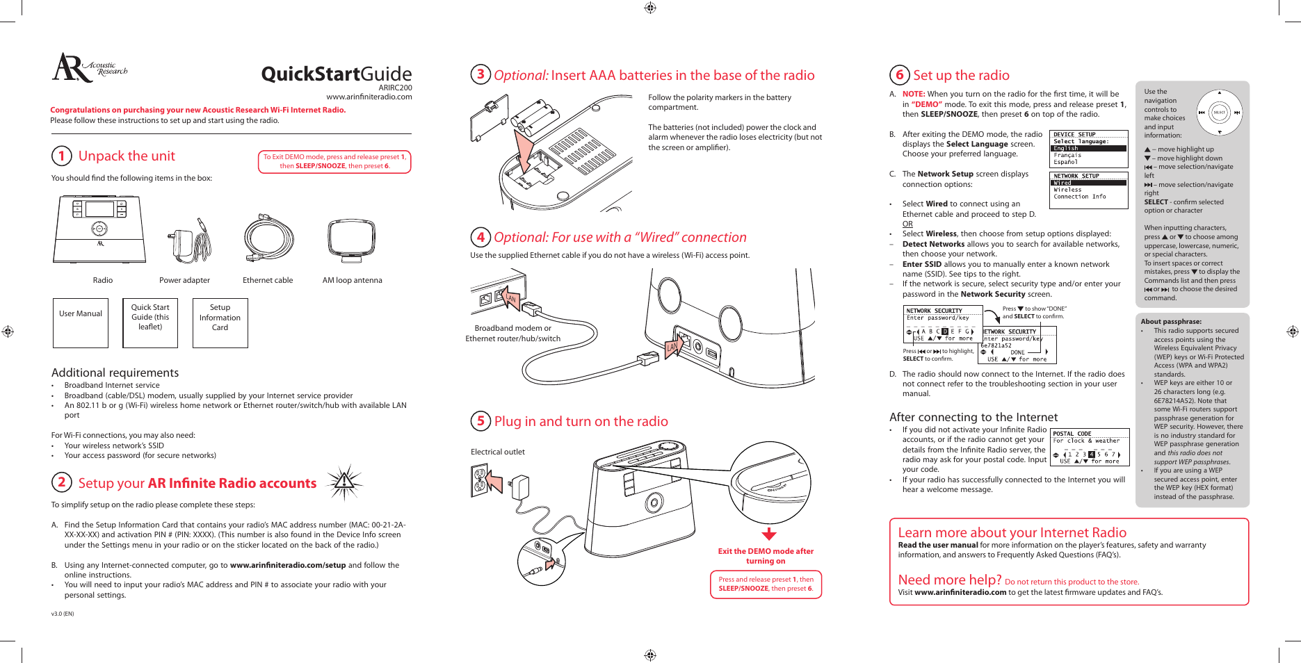 Acoustic Research ARIRC200 User Manual | 2 pages
